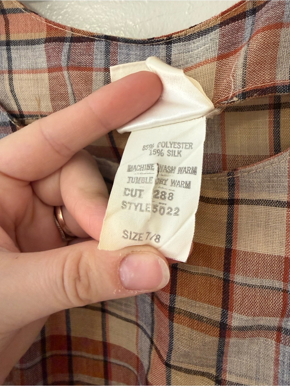Vintage Y2K Plaid Tiered Midi Dress Size 7/8 Fairygrunge Whimsical Boho - Picture 3 of 11